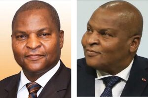 Le Chef de l'État Faustin Archange Touadera à gauche et à droite. Le-chef-de-lÉtat-Faustin-Archange-Touadera-à-gauche-et-le-premier-vice-Président-de-lAssemblée-nationale-Jean-Symphorien-Mapenzi-à-droite.-Photo-combinée-par-CNC-le-25-février-2020 CENTRAFRIQUE : TOUT EXERCICE DU POUVOIR AU DELÀ DU MANDAT CONSTITUTIONNEL EST ILLÉGAL.