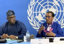 Merci la MINUSCA : « Mission accomplie », peuple trahi, dictature sanglante instaurée 40 ans après Bokassa Valentine Rugwabiza, Cheffe de la Minusca et Mathias Barthelemy Morouba, président de l'Autorité nationale des élections